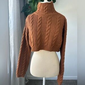 Bohme Cable Knit Turtleneck Sweater - Brown